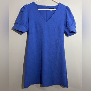 Blossom Jacquard Puff Sleeve V-neck dress by Tommy Hilfiger